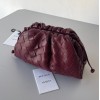 Bottega Veneta Mini Pouch with Strap in Bordeaux Intrecciato Lambskin