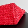 Bottega Veneta Cabat Mini Bag In Red Intrecciato Lambskin