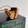 Bottega Veneta Knot Minaudiere On Strap In Camel Intreccio Lambskin