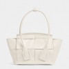 Bottega Veneta Arco Mini Bag In White Intrecciato Leather