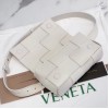 Bottega Veneta Cassette Belt Bag In White Lambskin