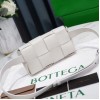 Bottega Veneta Cassette Belt Bag In White Lambskin