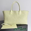 Bottega Veneta Cabat Large Bag In Zest Washed  Intrecciato Lambskin