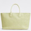 Bottega Veneta Cabat Large Bag In Zest Washed  Intrecciato Lambskin