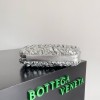 Bottega Veneta Knot Minaudiere Clutch in Silver Sequins Laminated Leather