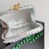 Bottega Veneta Knot Minaudiere Clutch in Silver Sequins Laminated Leather