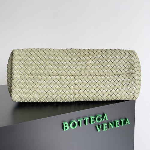 Bottega Veneta Cabat Large Bag In Travertine Intrecciato Lambskin