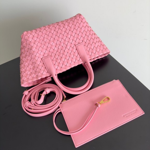 Bo*te*ga ve*ne*ta cabat mini bag in pink intrecciato lambskin