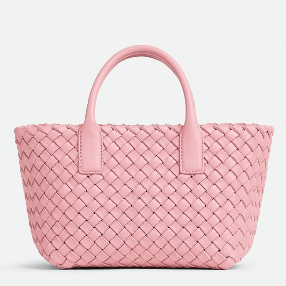 Bo*te*ga ve*ne*ta cabat mini bag in pink intrecciato lambskin