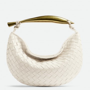 Bottega Veneta Sardine Small Bag In White Intrecciato Lambskin Bottega Veneta Sardine Small Bag In White Intrecciato Lambskin