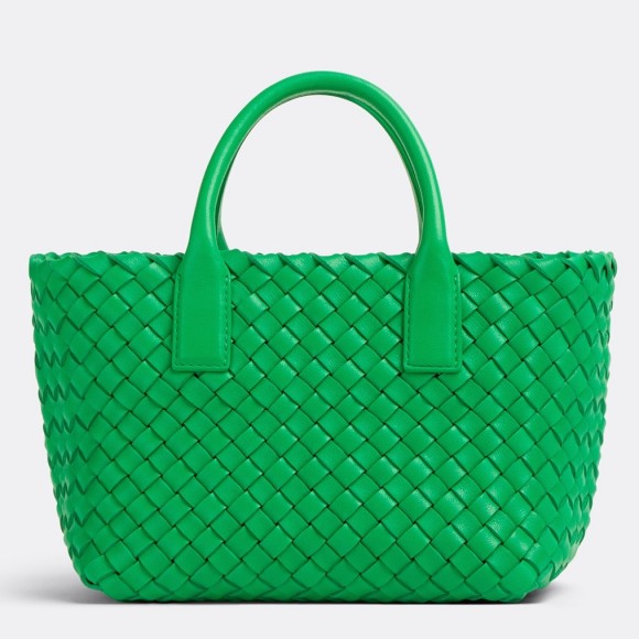 Bo*te*ga ve*ne*ta cabat mini bag in green intrecciato lambskin