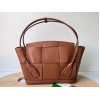 Bottega Veneta Arco Medium Bag In Caramel Intrecciato Calfskin
