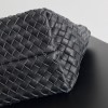 Bottega Veneta Cabat Mini Bag In Black Intrecciato Lambskin