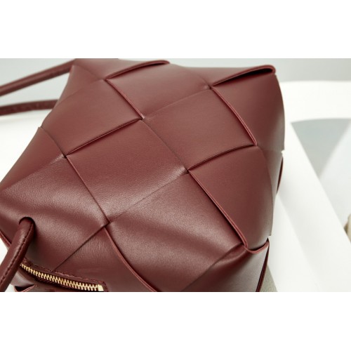 Bottega Veneta Mini Cassette Camera Bag In Bordeaux Lambskin