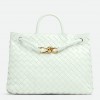 Bottega Veneta Small Andiamo Bag In Glacier Intrecciato Lambskin