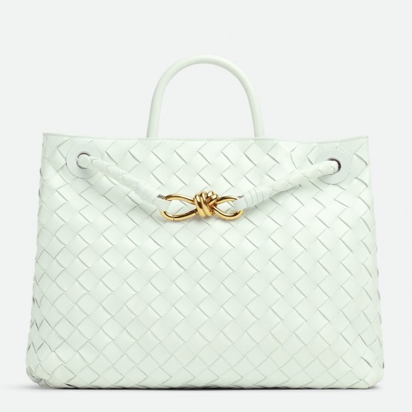 Bo*te*ga ve*ne*ta small andiamo bag in glacier intrecciato lambskin