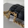 Bottega Veneta Chain Cassette Bag In Black Intrecciato Lambskin