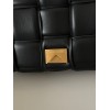 Bottega Veneta Chain Cassette Bag In Black Intrecciato Lambskin