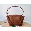 Bottega Veneta Arco Small Bag In Caramel Intrecciato Calfskin