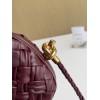 Bottega Veneta Knot Minaudiere On Strap In Barolo Foulard Intreccio