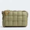 Bottega Veneta Padded Cassette Bag In Travertine Intrecciato Lambskin