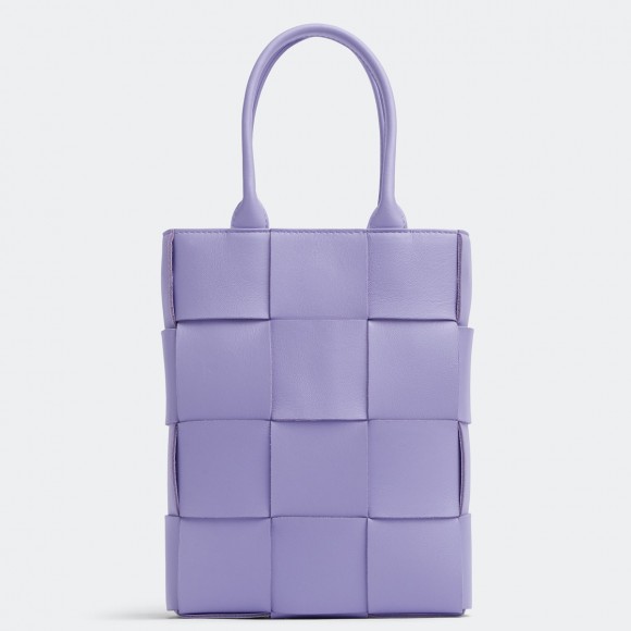 Bo*te*ga ve*ne*ta cassette mini tote bag in lilas lambskin