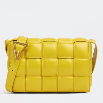 Bottega Veneta Padded Cassette Bag In Yellow Intrecciato Lambskin Bottega Veneta Padded Cassette Bag In Yellow Intrecciato Lambskin