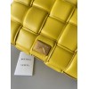 Bottega Veneta Padded Cassette Bag In Yellow Intrecciato Lambskin