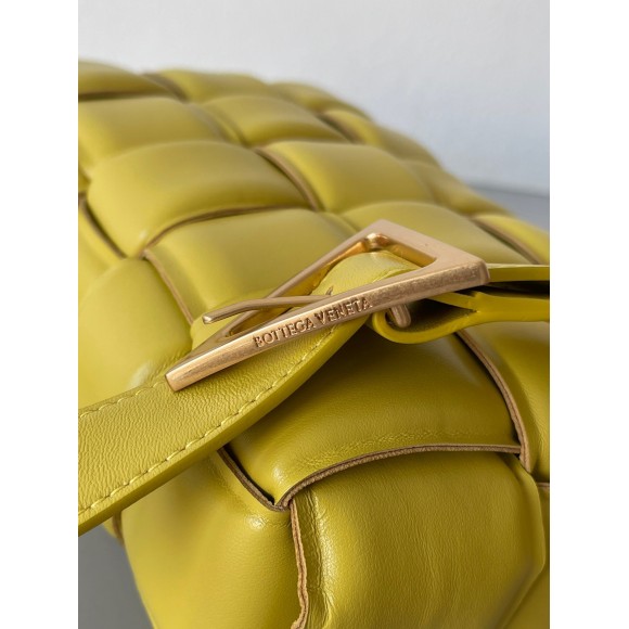 Bo*te*ga ve*ne*ta padded cassette bag in yellow intrecciato lambskin