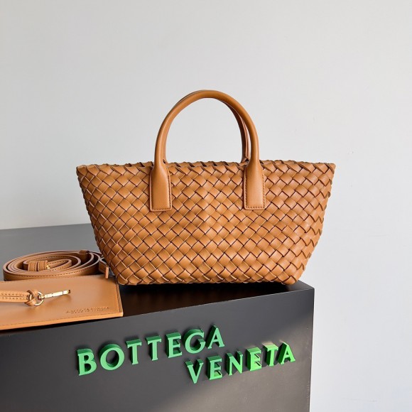 Bo*te*ga ve*ne*ta cabat mini bag in caramel intrecciato lambskin