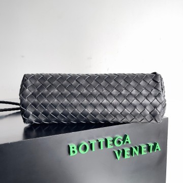 Bottega Veneta Andiamo Small East/West Bag In Black Intrecciato Lambskin Bottega Veneta Andiamo Small East/West Bag In Black Intrecciato Lambskin