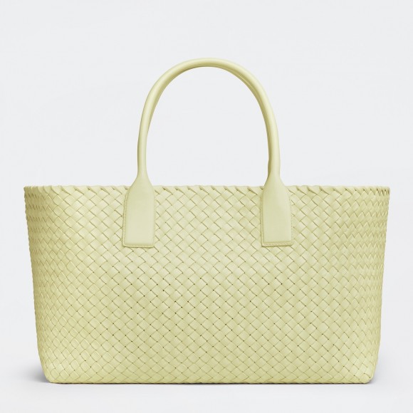 Bo*te*ga ve*ne*ta cabat medium bag in lemon intrecciato lambskin