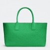 Bottega Veneta Cabat Medium Bag In Green Intrecciato Lambskin