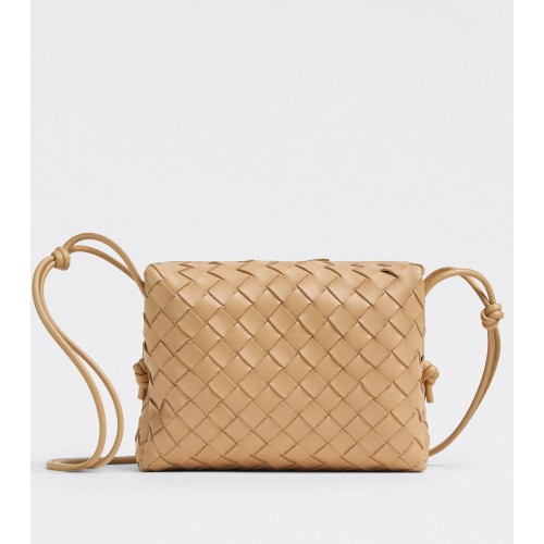 Bottega Veneta Loop Small Bag In Almond Intrecciato Lambskin