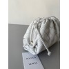 Bottega Veneta Mini Pouch with Strap in White Intrecciato Lambskin