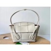 Bottega Veneta Arco Small Bag In White Intrecciato Calfskin