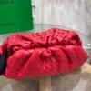 Bottega Veneta Large Pouch Clutch Bag In Red Intrecciato Lambskin