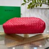 Bottega Veneta Large Pouch Clutch Bag In Red Intrecciato Lambskin