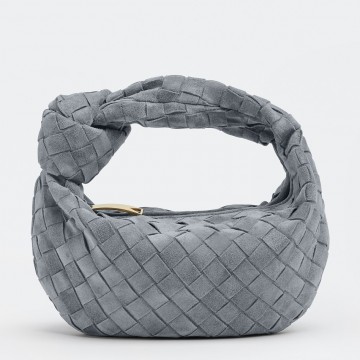 Bottega Veneta BV Jodie Mini Bag In Thunder Intrecciato Suede Bottega Veneta BV Jodie Mini Bag In Thunder Intrecciato Suede