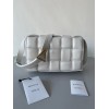 Bottega Veneta Padded Cassette Bag In White Intrecciato Lambskin