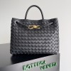 Bottega Veneta Medium Andiamo Bag In Black Intrecciato Lambskin