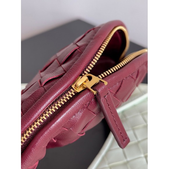 Bo*te*ga ve*ne*ta gemelli small bag in glacier/barolo intrecciato lambskin