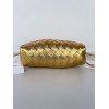 Bottega Veneta Mini Pouch with Strap in Gold Metallic Lambskin