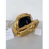 Bottega Veneta Mini Pouch with Strap in Gold Metallic Lambskin