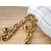 Bottega Veneta Chain Cassette Bag In White Intrecciato Lambskin