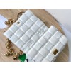 Bottega Veneta Chain Cassette Bag In White Intrecciato Lambskin