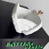 Bottega Veneta Knot Minaudiere Clutch In White Foulard Intreccio Leather