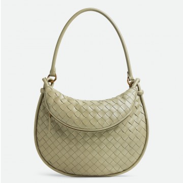Bottega Veneta Gemelli Medium Bag in Travertine Intrecciato Lambskin Bottega Veneta Gemelli Medium Bag in Travertine Intrecciato Lambskin