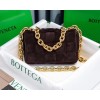 Bottega Veneta Chain Cassette Bag In Fondant Intrecciato Suede Calfskin