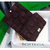 Bottega Veneta Chain Cassette Bag In Fondant Intrecciato Suede Calfskin